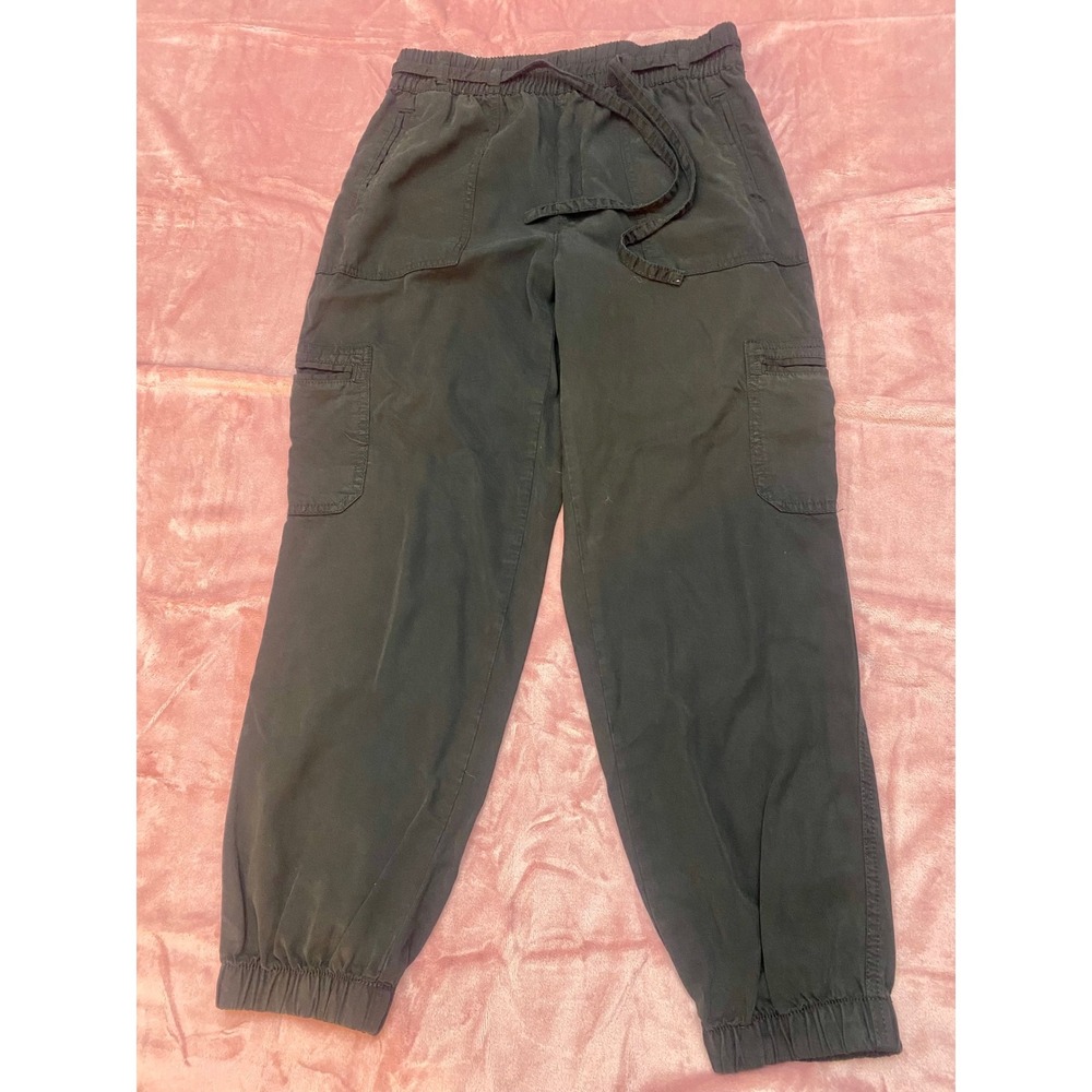 American Eagle Outfitters Women Black Lyocell Cargo Jogger Pants Size Small